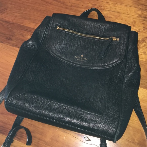 kate spade Bags Kate Spade Black Leather Backpack Poshmark